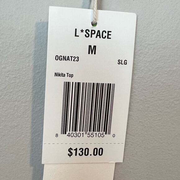 NWT l*space Nikita Bikini Top Slated Glass Blue sz M Underwire Eco Chic Ribbed - Picture 9 of 9